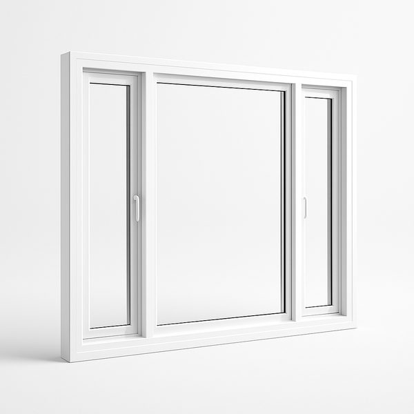 Illustration of a white vinyl combination window