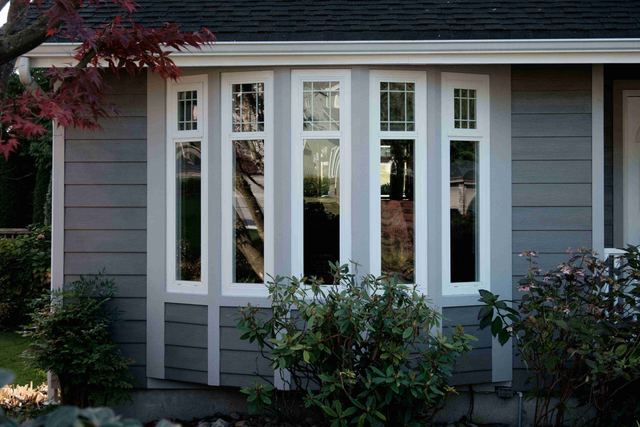Close detail of a fitted window and trim